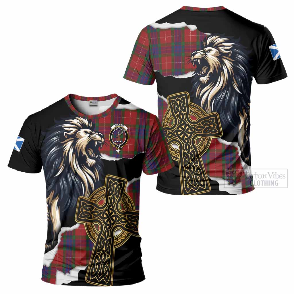 Fraser Tartan Scottish T-Shirt Lion Celtic Heritage