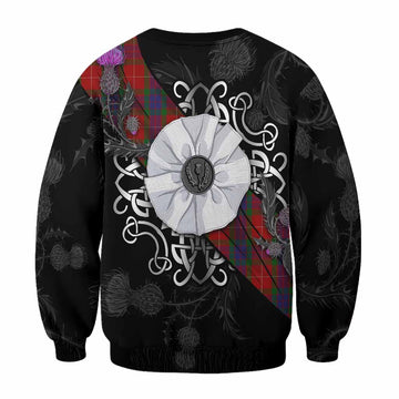 Fraser Tartan Sweatshirt Jacobite White Rose - Tartan Vibes Clothing