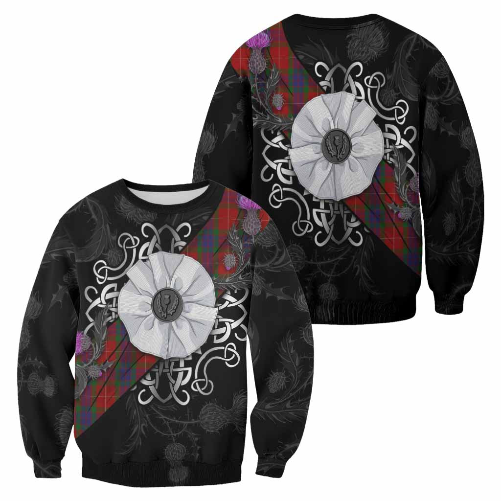 Fraser Tartan Sweatshirt Jacobite White Rose - Tartan Vibes Clothing