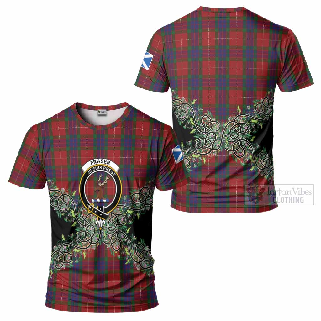 Fraser Tartan T-Shirt Thistle Scottish Spirit