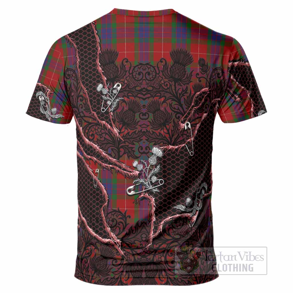 Fraser Tartan Thistle Dark Gothic T-Shirt - Tartan Vibes Clothing
