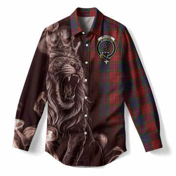 Fraser Tartan Women Casual Shirt Roaring Lion Heritage