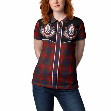Fraser Tartan Women Polo Shirt Horseshoe Ornament Women - Tartan Vibes Clothing