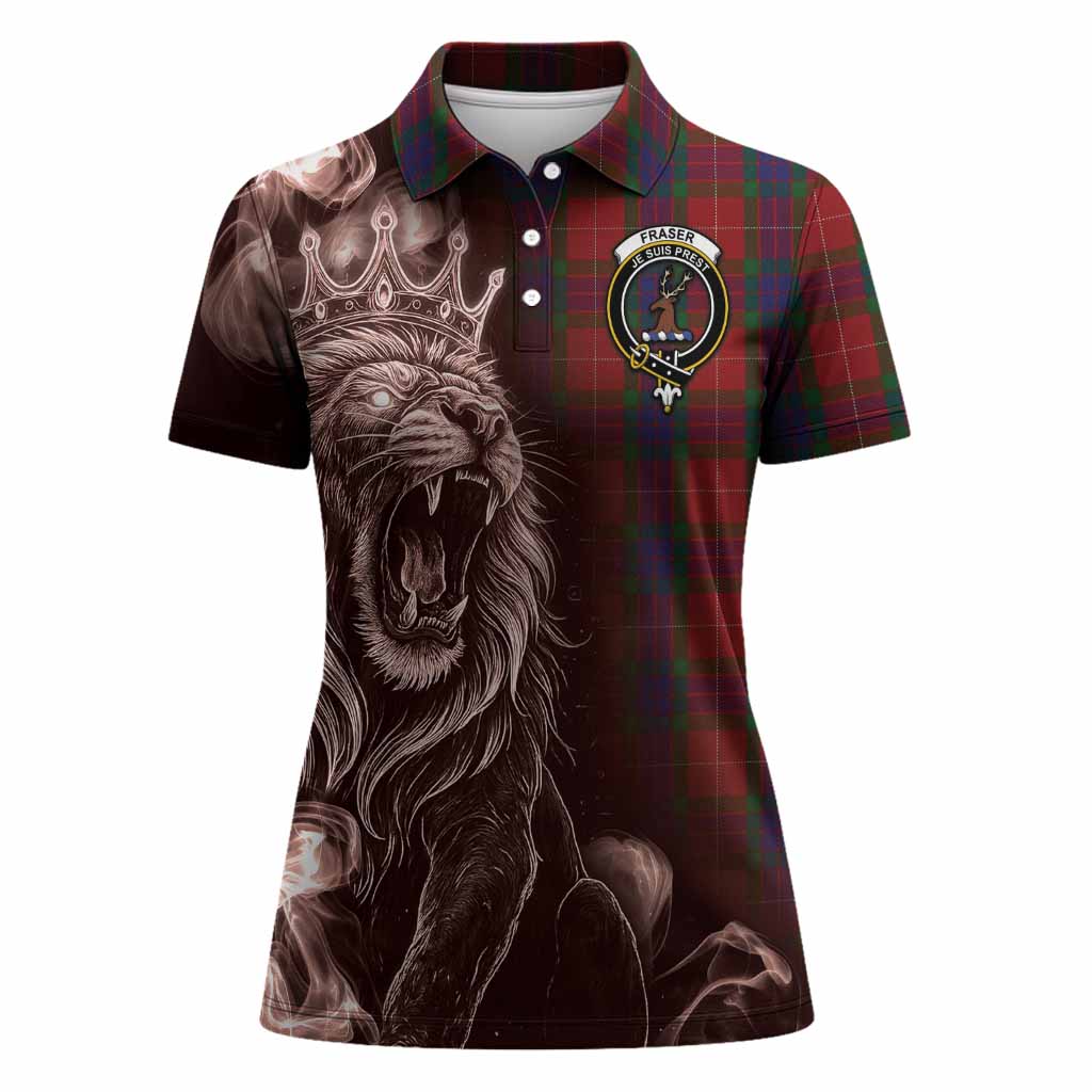 Fraser Tartan Women Polo Shirt Roaring Lion Heritage