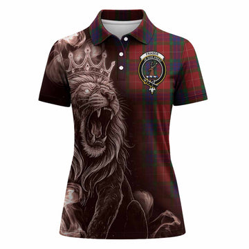 Fraser Tartan Women Polo Shirt Roaring Lion Heritage