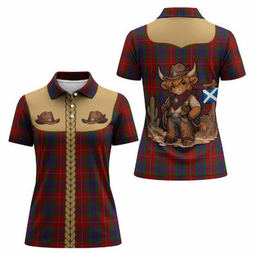 Fraser Tartan Women Polo Shirt Wee Coo Cowboy Cute Style