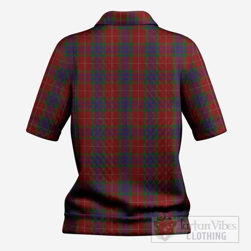 Fraser Tartan Women’s Polo Sweater Top with Family Crest