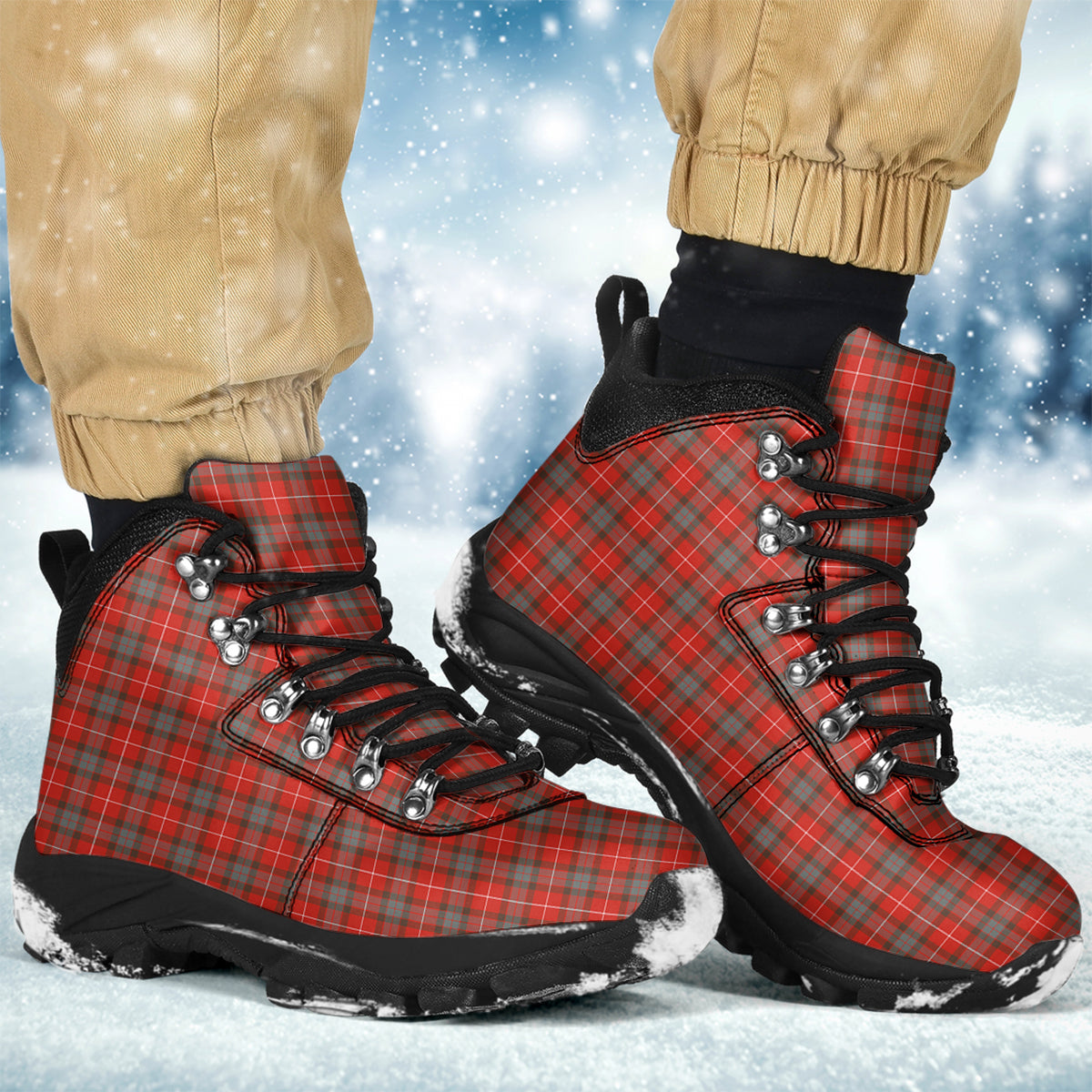 Fraser Weathered Tartan Alpine Boots - Tartanvibesclothing