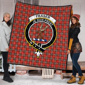 Fraser Weathered Tartan Quilt with Family Crest