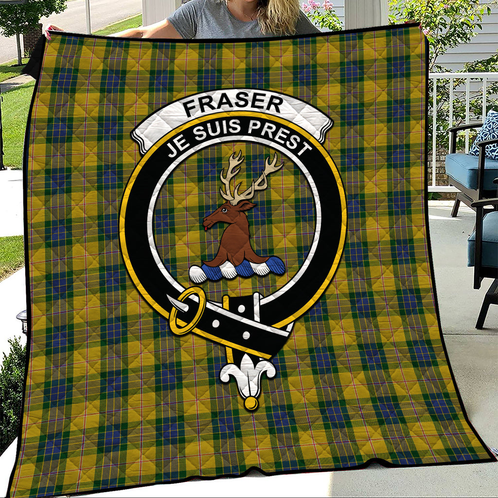 fraser-yellow-tartan-quilt-with-family-crest