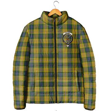 Fraser Yellow Tartan Padded Jacket with Family Crest