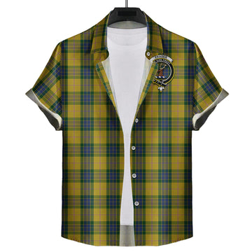 fraser-yellow-tartan-short-sleeve-button-down-shirt-with-family-crest
