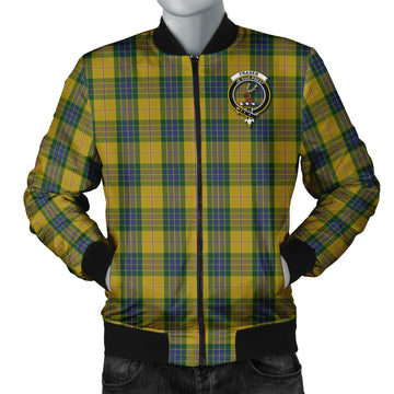 Fraser Yellow Tartan Bomber Jacket with Family Crest