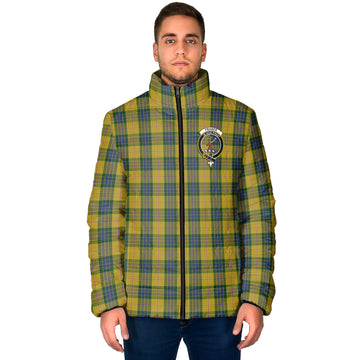 Fraser Yellow Tartan Padded Jacket with Family Crest