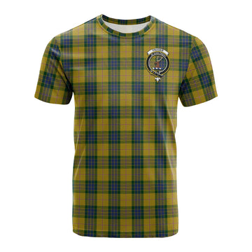 Fraser Yellow Tartan T-Shirt with Family Crest