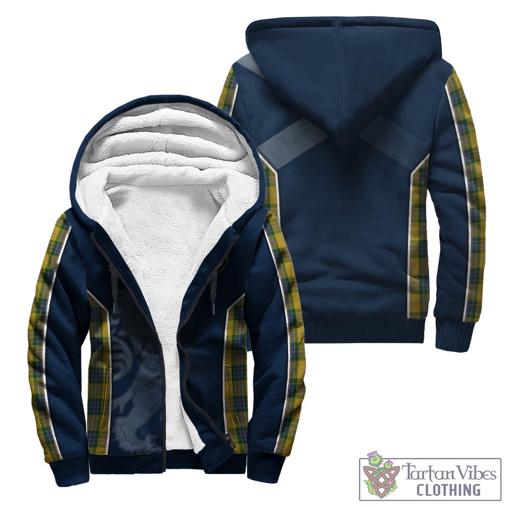 Tartan Vibes Clothing Fraser Yellow Tartan Sherpa Hoodie with Family Crest and Lion Rampant Vibes Sport Style