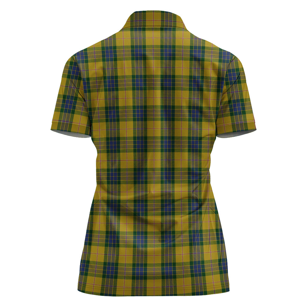 fraser-yellow-tartan-polo-shirt-for-women