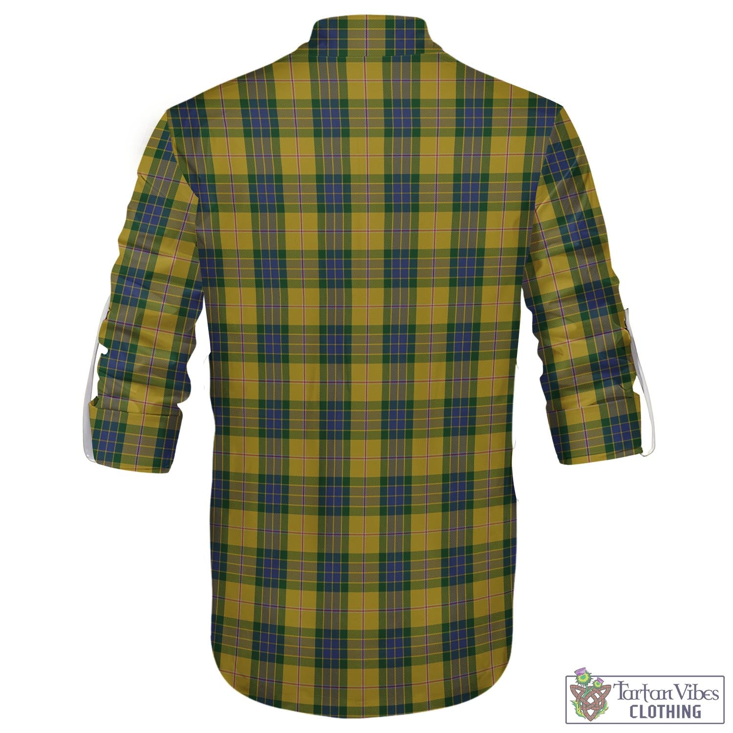 Tartan Vibes Clothing Fraser Yellow Tartan Men's Scottish Traditional Jacobite Ghillie Kilt Shirt