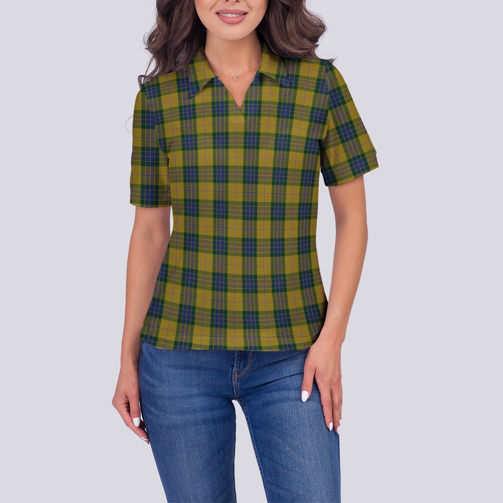 fraser-yellow-tartan-polo-shirt-for-women