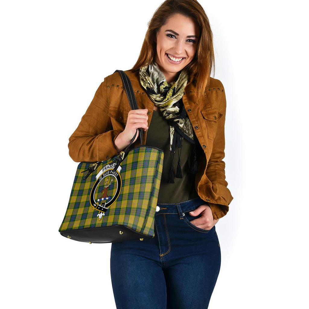 fraser-yellow-tartan-leather-tote-bag-with-family-crest