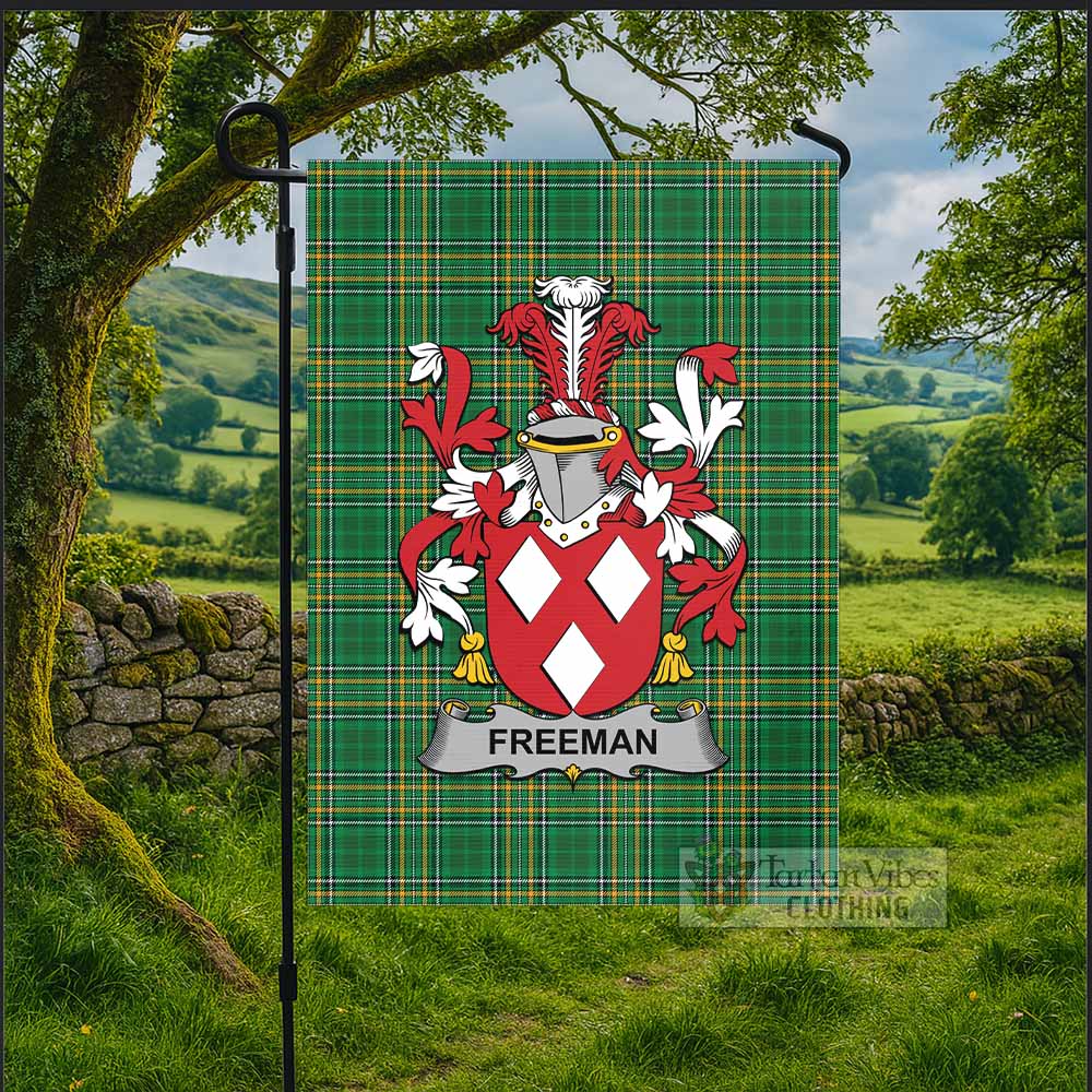 Freeman Irish Clan Tartan Flag with Coat of Arms