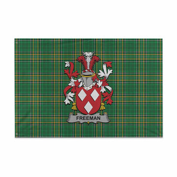 Freeman Irish Clan Tartan House Flag with Coat of Arms