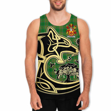 Freeney Irish Tartan Men's Tank Top with Coat of Arms Celtic Wolf Style Men - Tartan Vibes Clothing