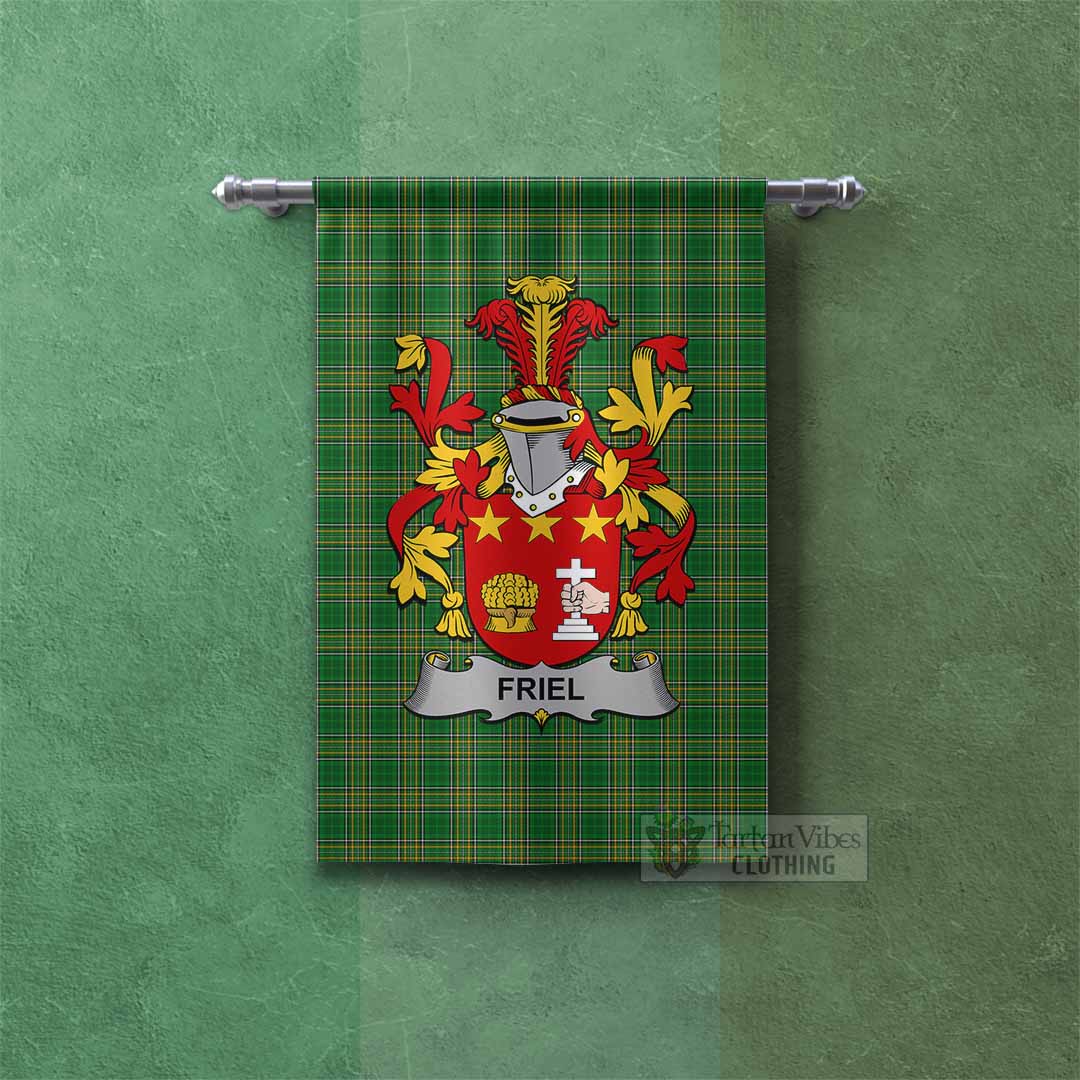 Friel Irish Clan Tartan Gonfalon, Tartan Banner with Coat of Arms Rectangle - Tartan Vibes Clothing