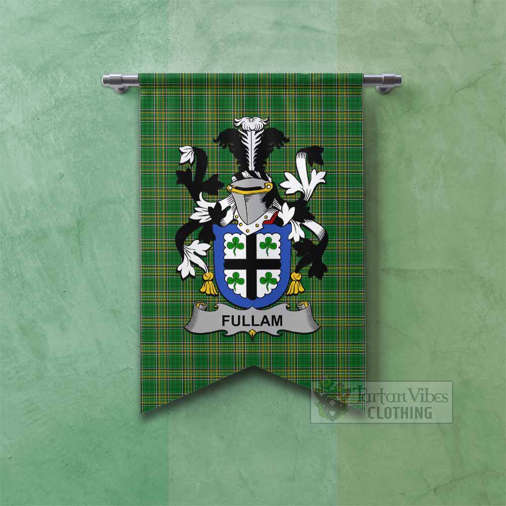 Fullam Irish Clan Tartan Gonfalon, Tartan Banner with Coat of Arms Fishtail - Tartan Vibes Clothing