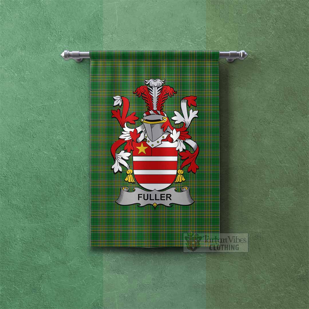 Tartan Vibes Clothing Fuller Irish Clan Tartan Gonfalon, Tartan Banner with Coat of Arms