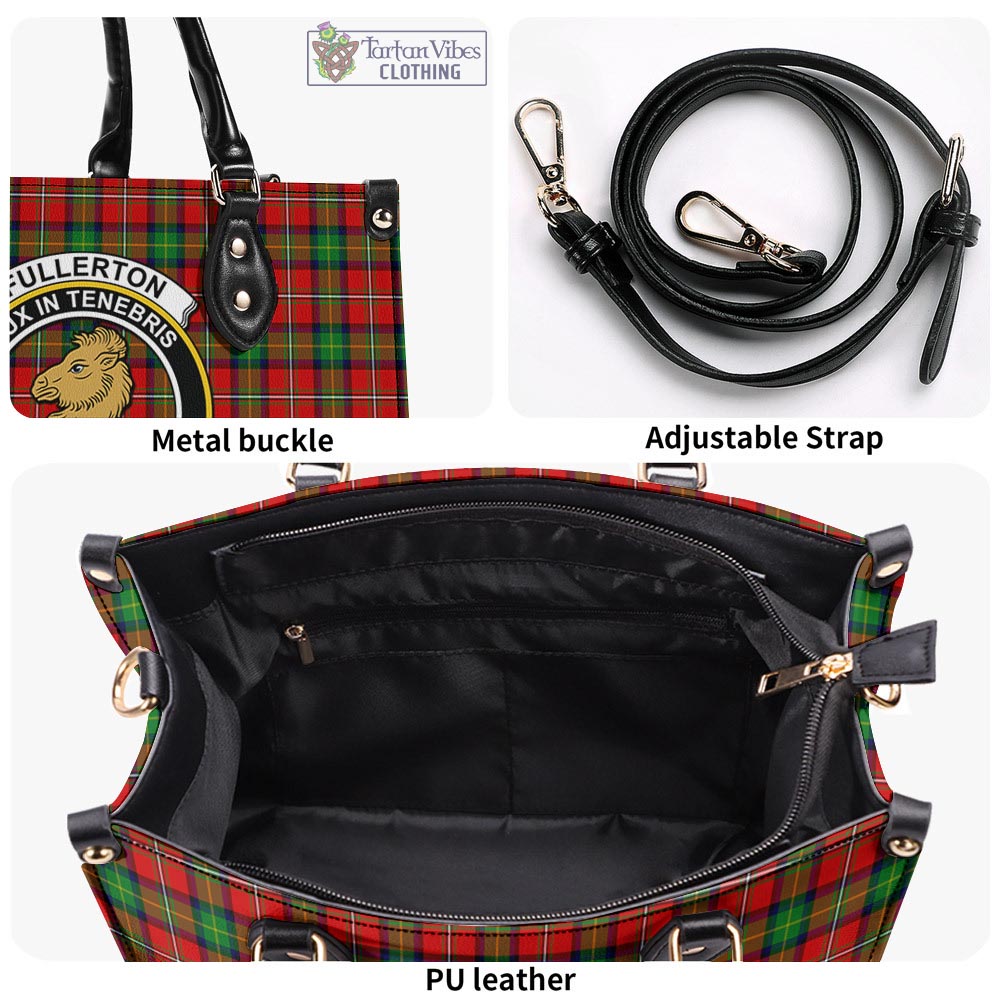 Fullerton Tartan Luxury Leather Handbags with Family Crest - Tartan Vibes Clothing
