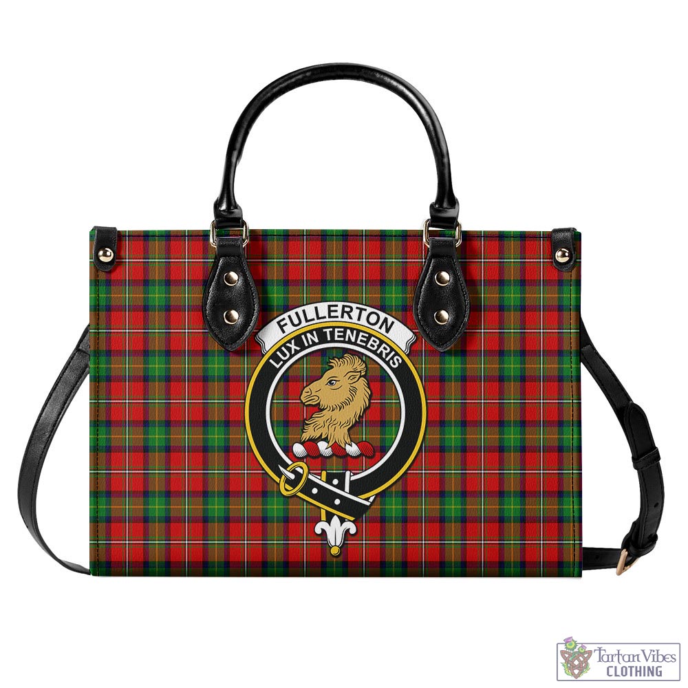 Fullerton Tartan Luxury Leather Handbags with Family Crest - Tartan Vibes Clothing