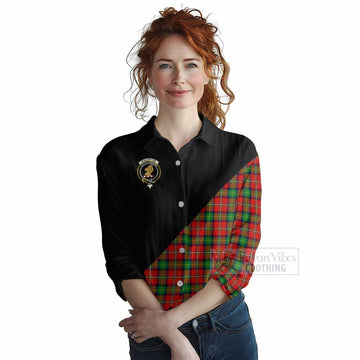 Fullerton Tartan Women's Casual Shirt with Family Crest and Military Logo Style Female - Tartan Vibes Clothing