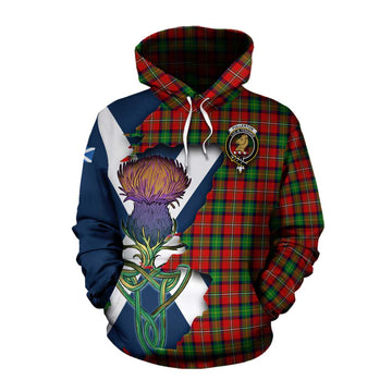 Tartan Vibes Clothing Fullerton Tartan Family Crest Cotton Hoodie Scottish Thistle Celtic Inspired