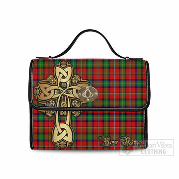 Tartan Vibes Clothing Fullerton Tartan Waterproof Canvas Bag Golden Thistle Celtic Cross Style