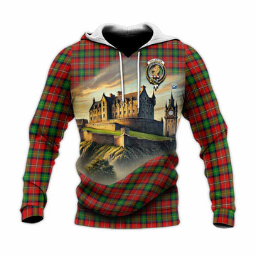 Fullerton Tartan Family Crest Knitted Hoodie with Scottish Ancient Castle Style Unisex Knitted Pullover Hoodie - Tartan Vibes Clothing