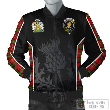 Tartan Vibes Clothing Fullerton Tartan Bomber Jacket with Family Crest and Scottish Thistle Vibes Sport Style