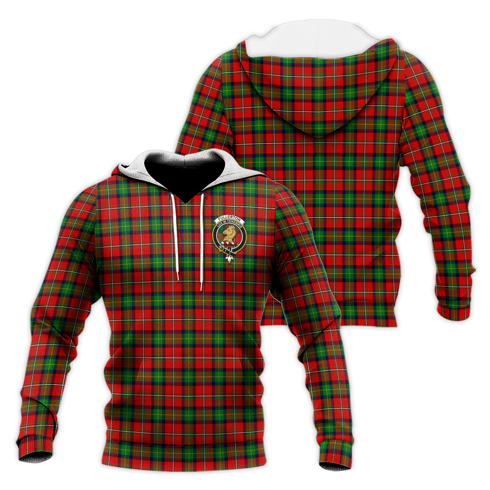 Fullerton Tartan Knitted Hoodie with Family Crest Unisex Knitted Pullover Hoodie - Tartan Vibes Clothing