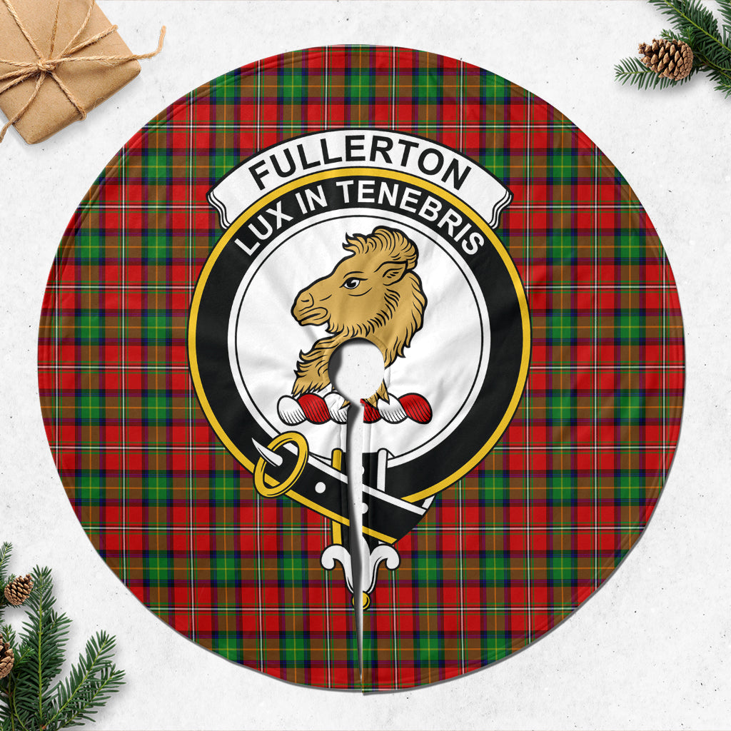 Fullerton Tartan Christmas Tree Skirt with Family Crest 47*47 inch - Tartan Vibes Clothing