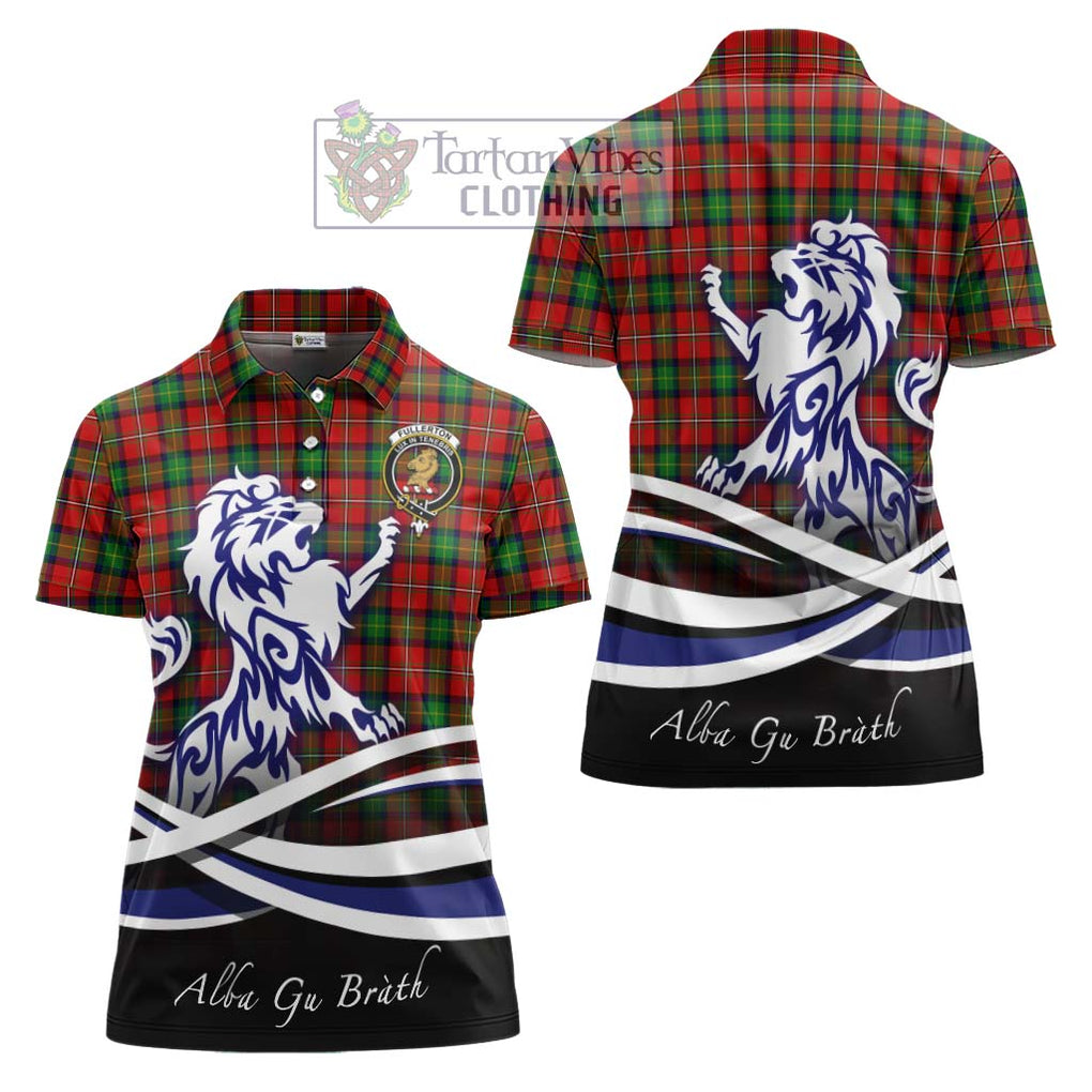 Fullerton Tartan Women's Polo Shirt with Alba Gu Brath Regal Lion Emblem Women - Tartan Vibes Clothing