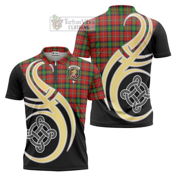 Fullerton Tartan Zipper Polo Shirt with Family Crest and Celtic Symbol Style Unisex - Tartan Vibes Clothing