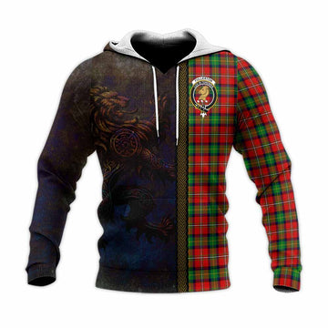 Fullerton Tartan Family Crest Knitted Hoodie Alba Gu Brath Be Brave Lion Ancient Style Unisex Knitted Pullover Hoodie - Tartan Vibes Clothing