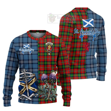 Fullerton Tartan Knitted Sweater Happy St. Andrew's Day Half Tartan Style Unisex - Tartan Vibes Clothing