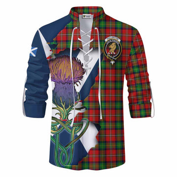 Tartan Vibes Clothing Fullerton Tartan Family Crest Ghillie Kilt Shirt Scottish Thistle Celtic Inspired