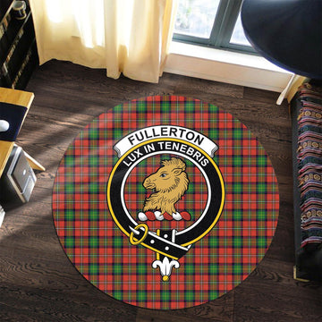 Fullerton Tartan Round Rug with Family Crest Premium Round Rug - Tartan Vibes Clothing