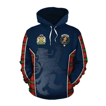 Fullerton Tartan Cotton Hoodie with Family Crest and Lion Rampant Vibes Sport Style Pullover Hoodie XS - Tartan Vibes Clothing