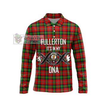 Fullerton Tartan Long Sleeve Polo Shirt with Family Crest DNA In Me Style Unisex - Tartan Vibes Clothing