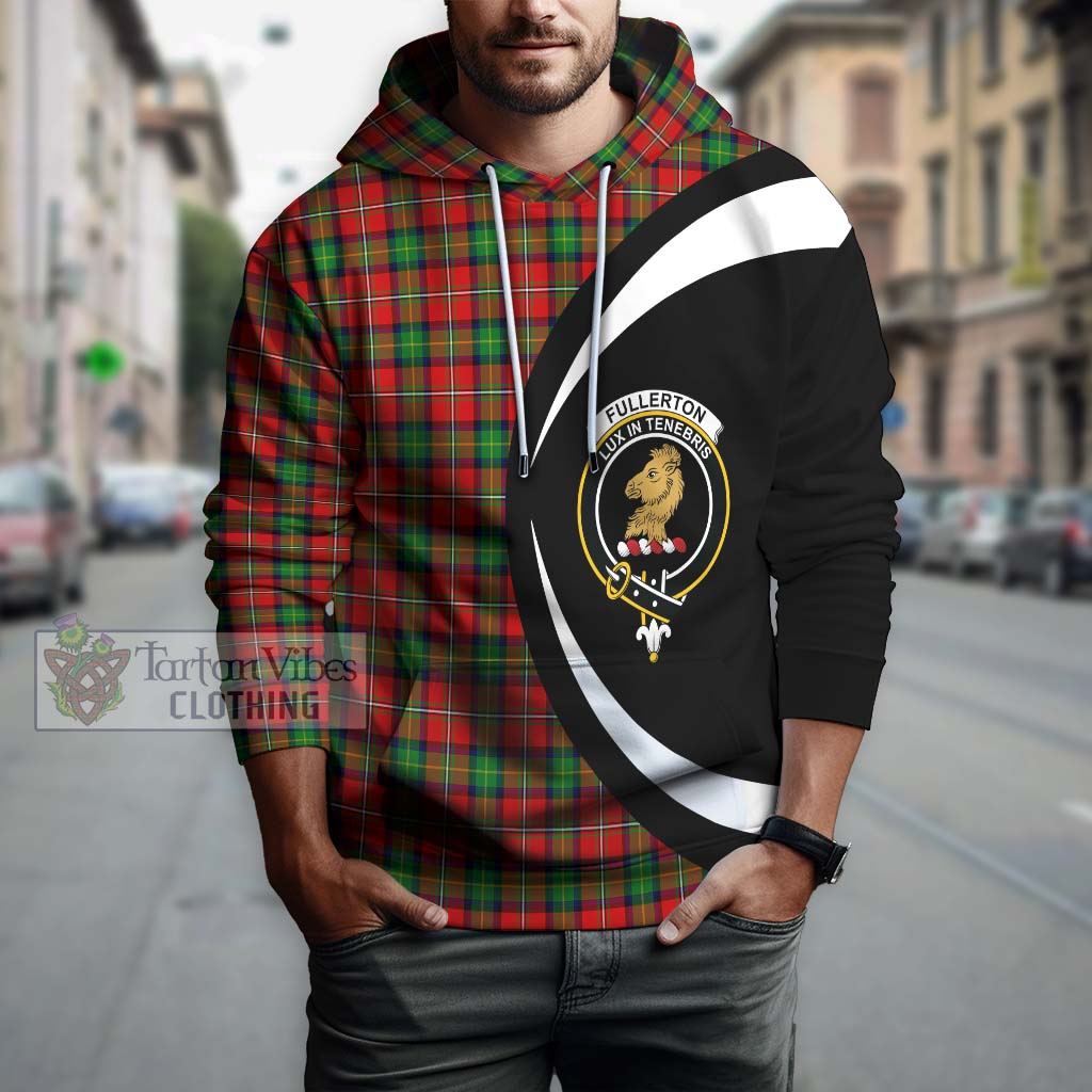 Fullerton Tartan Hoodie with Family Crest Circle Style Zip Hoodie - Tartan Vibes Clothing