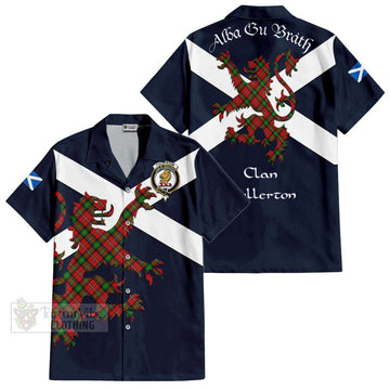 Fullerton Tartan Lion Rampant Hawaiian Shirt Proudly Display Your Heritage with Alba Gu Brath and Clan Name Kid - Tartan Vibes Clothing