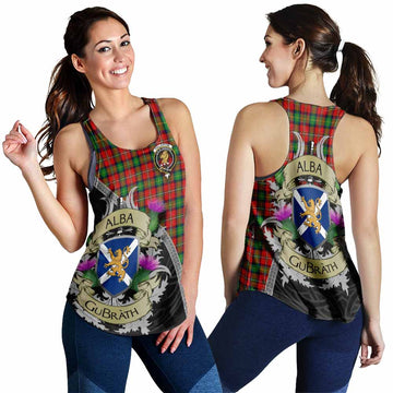 Fullerton Tartan Family Crest Women's Racerback Tanks Lion Rampant Royal Thistle Shield Celtic Inspired 4XL - Tartan Vibes Clothing